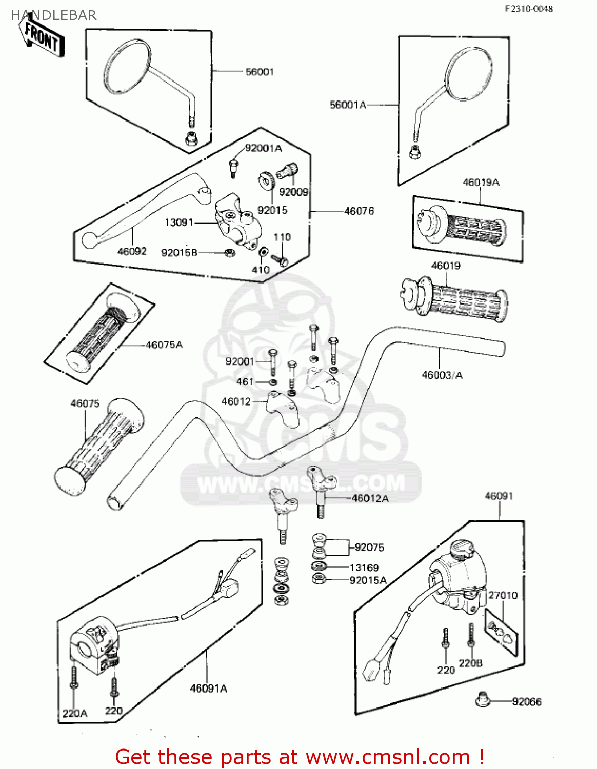 HANDLEBAR KZ305A2 CSR 1982 USA