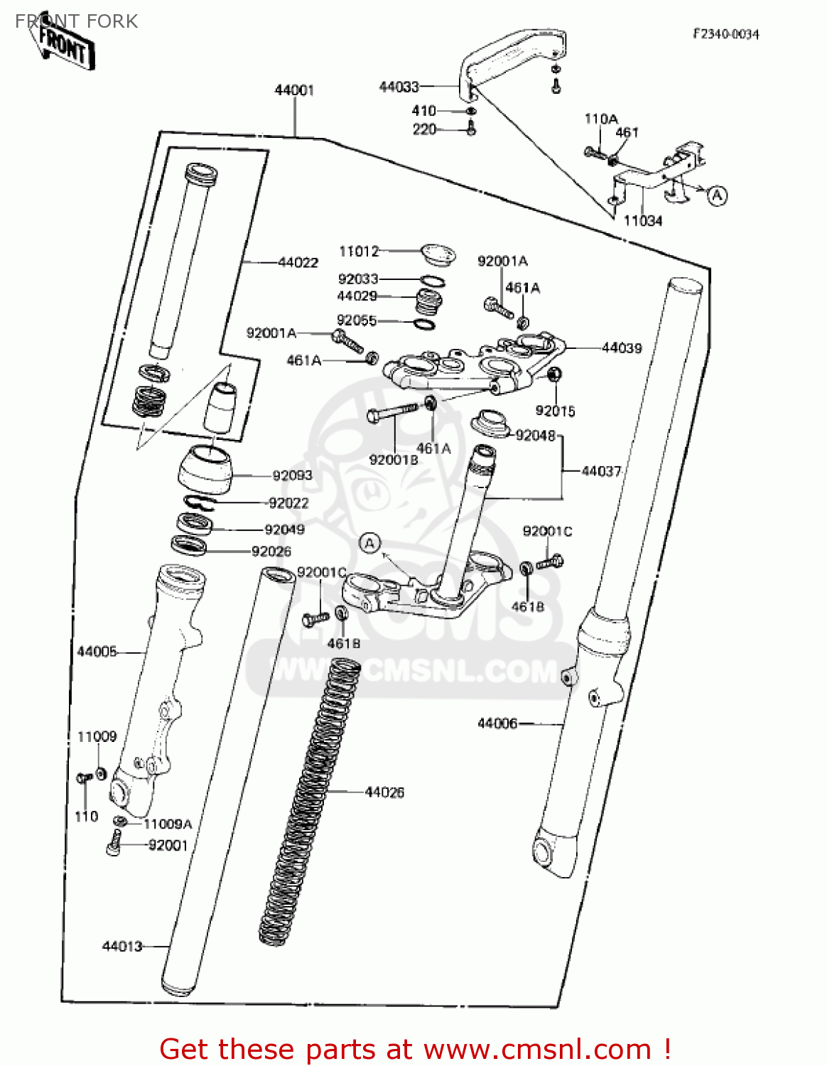 FRONT FORK KZ305A2 CSR 1982 USA