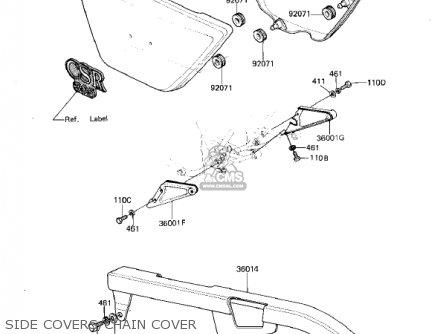 SIDE COVERS/CHAIN COVER - KZ305A2 CSR 1982 USA