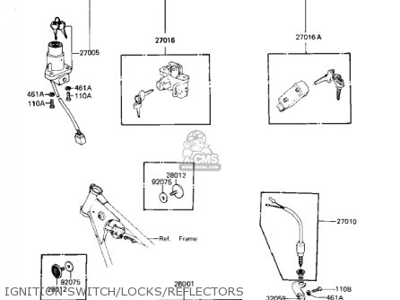 IGNITION SWITCH/LOCKS/REFLECTORS - KZ305A2 CSR 1982 USA