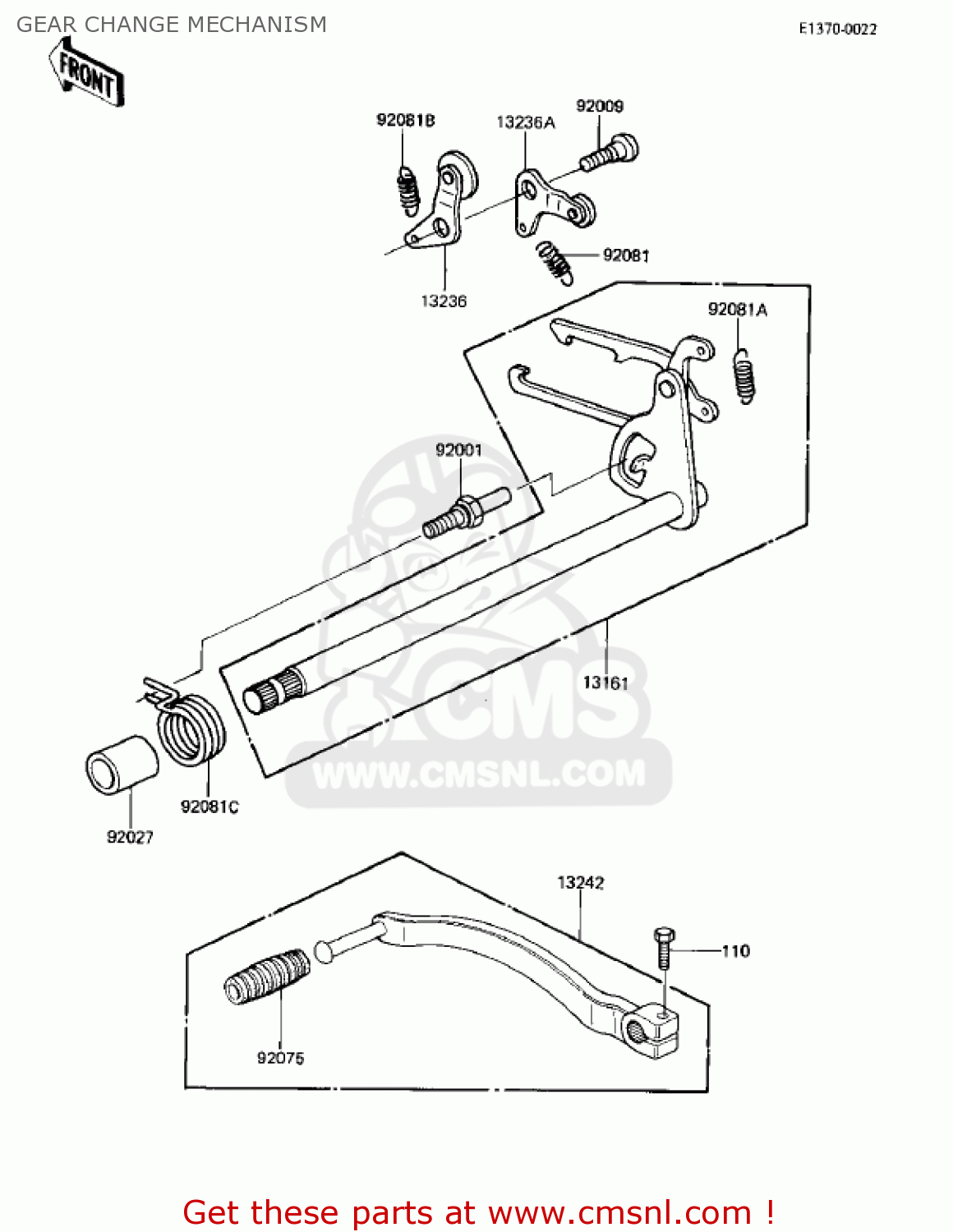 GEAR CHANGE MECHANISM KZ305B1 CSR 1982 USA / BELT DRIVE