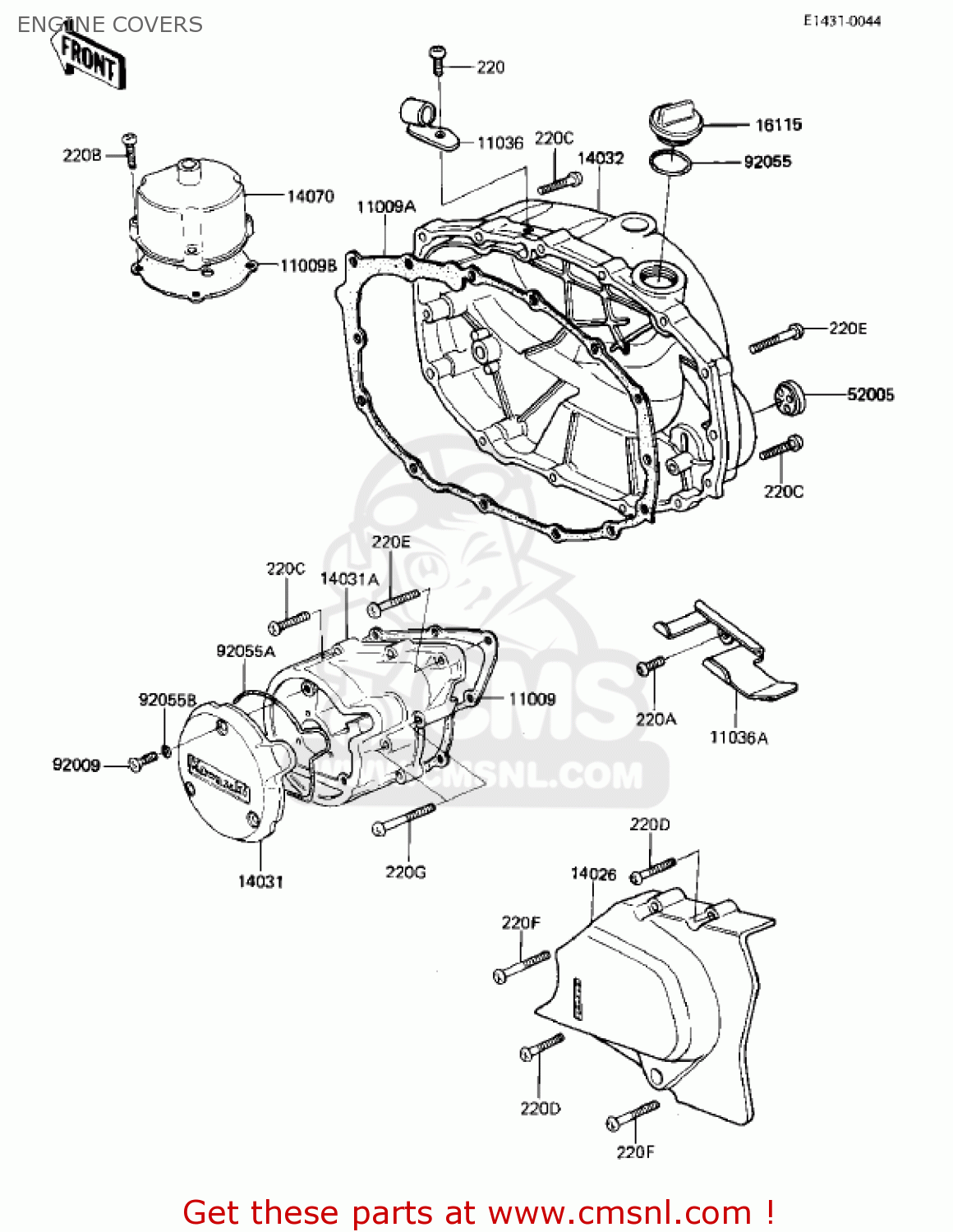 ENGINE COVERS KZ305B1 CSR 1982 USA / BELT DRIVE