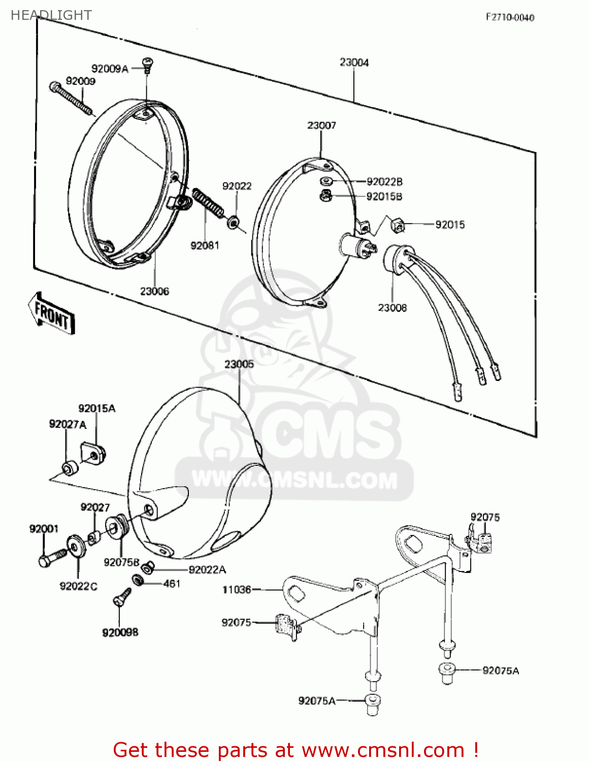 HEADLIGHT KZ305B1 CSR 1982 USA / BELT DRIVE