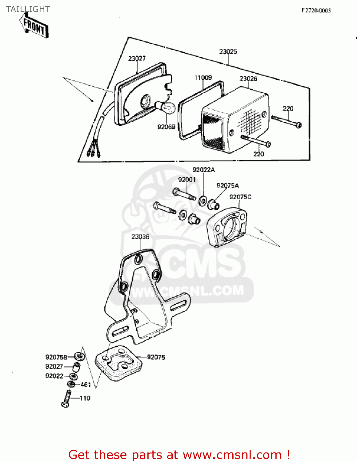 TAILLIGHT KZ305B1 CSR 1982 USA / BELT DRIVE