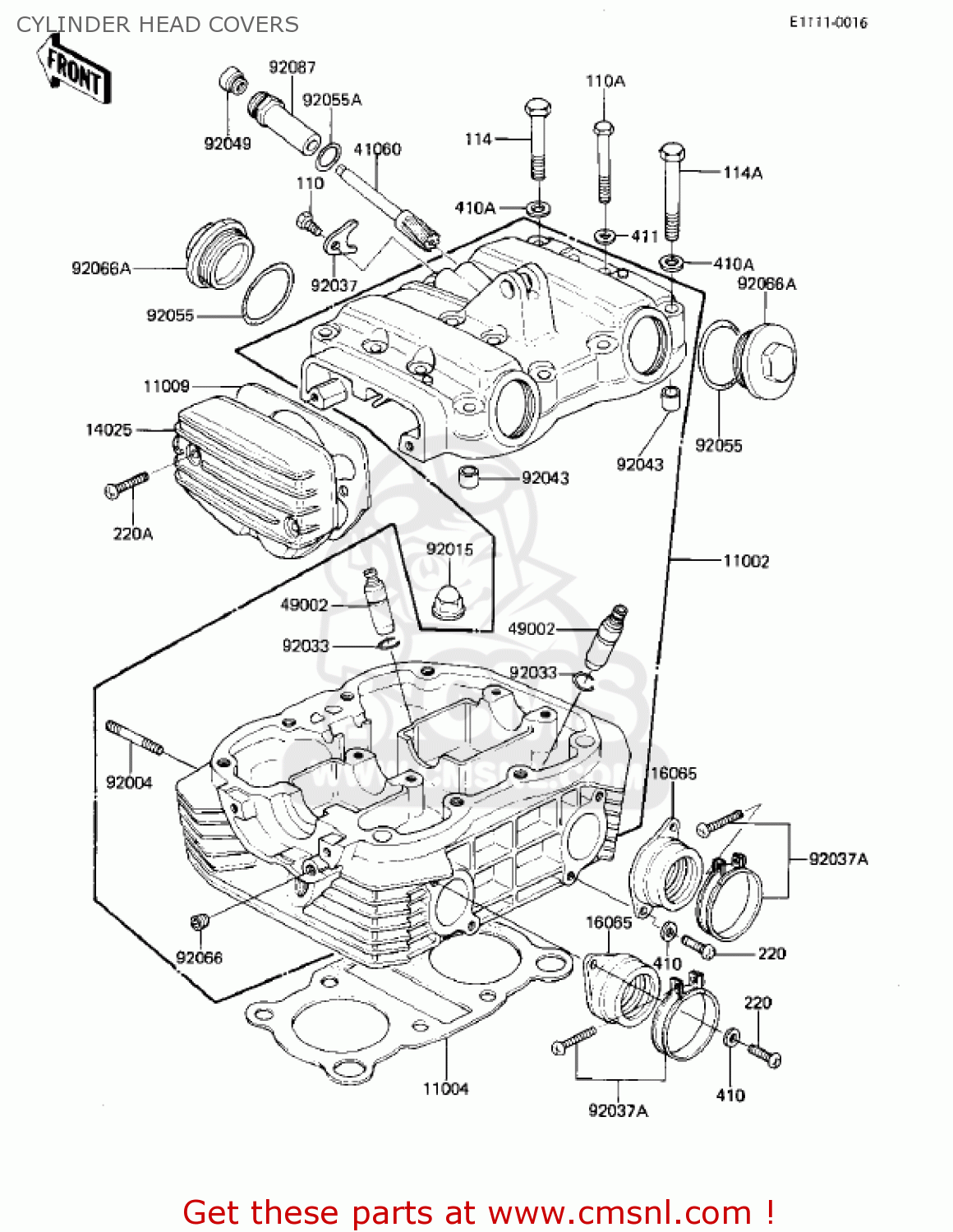 CYLINDER HEAD COVERS KZ305B1 CSR 1982 USA / BELT DRIVE
