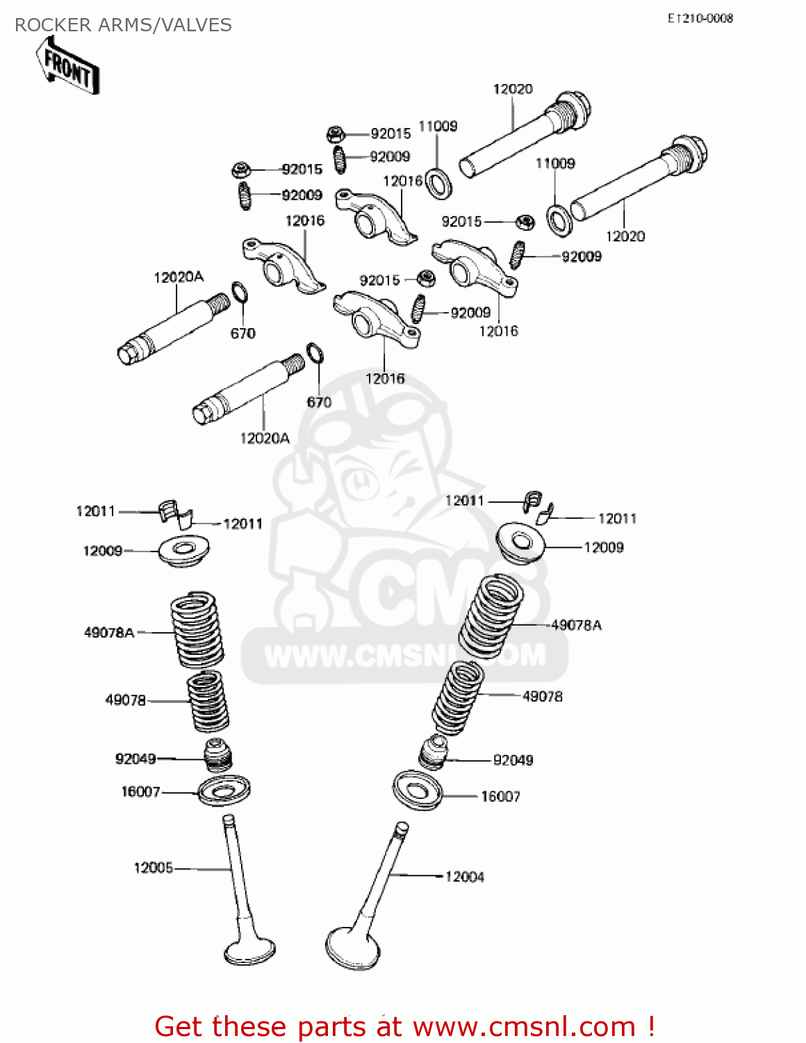 ROCKER ARMS/VALVES KZ305B1 CSR 1982 USA / BELT DRIVE