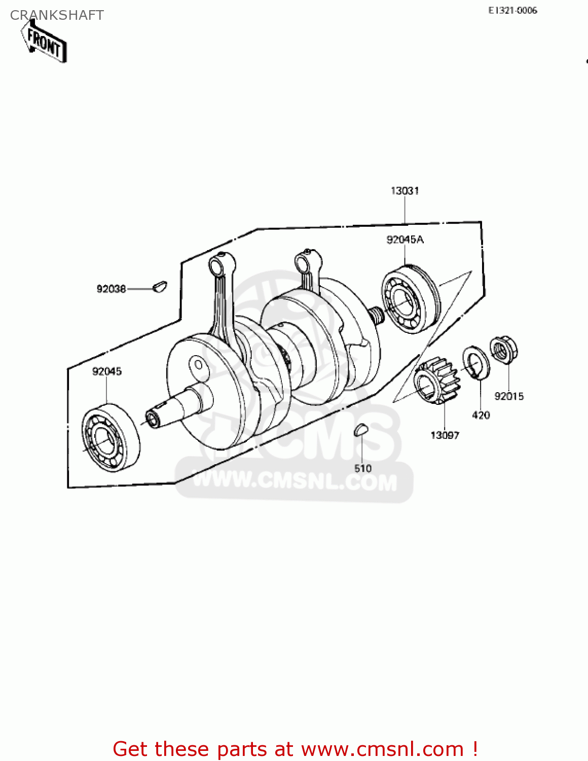 CRANKSHAFT KZ305B1 CSR 1982 USA / BELT DRIVE