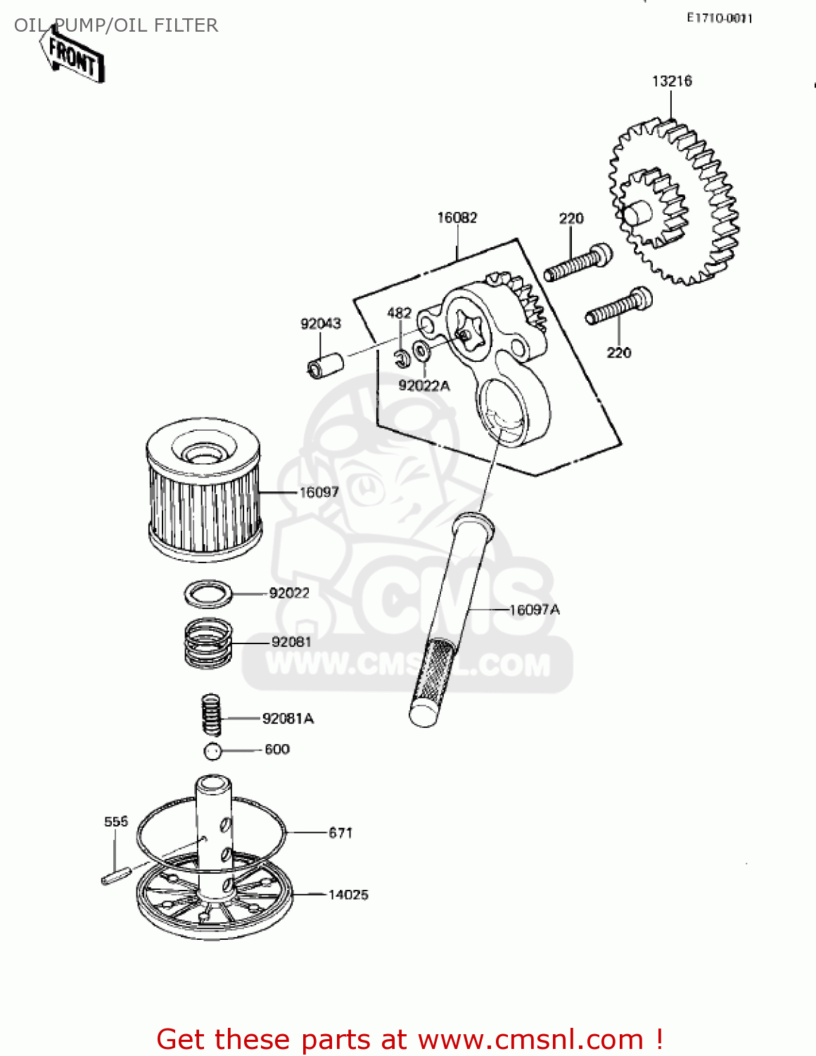 OIL PUMP/OIL FILTER KZ305B1 CSR 1982 USA / BELT DRIVE