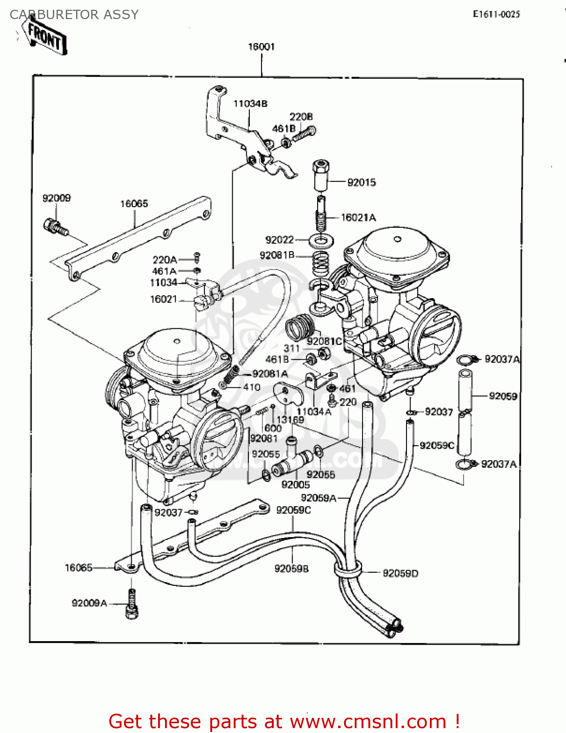 CARBURETOR ASSY KZ305B1 CSR 1982 USA / BELT DRIVE
