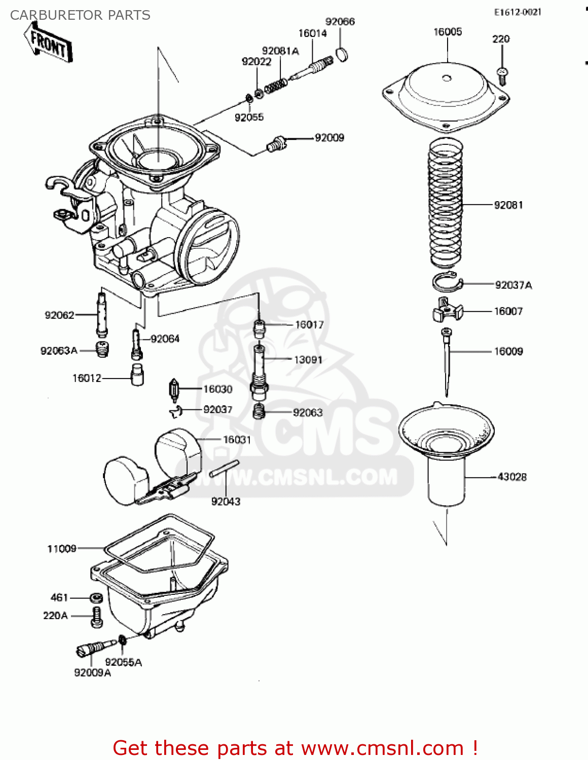 CARBURETOR PARTS KZ305B1 CSR 1982 USA / BELT DRIVE