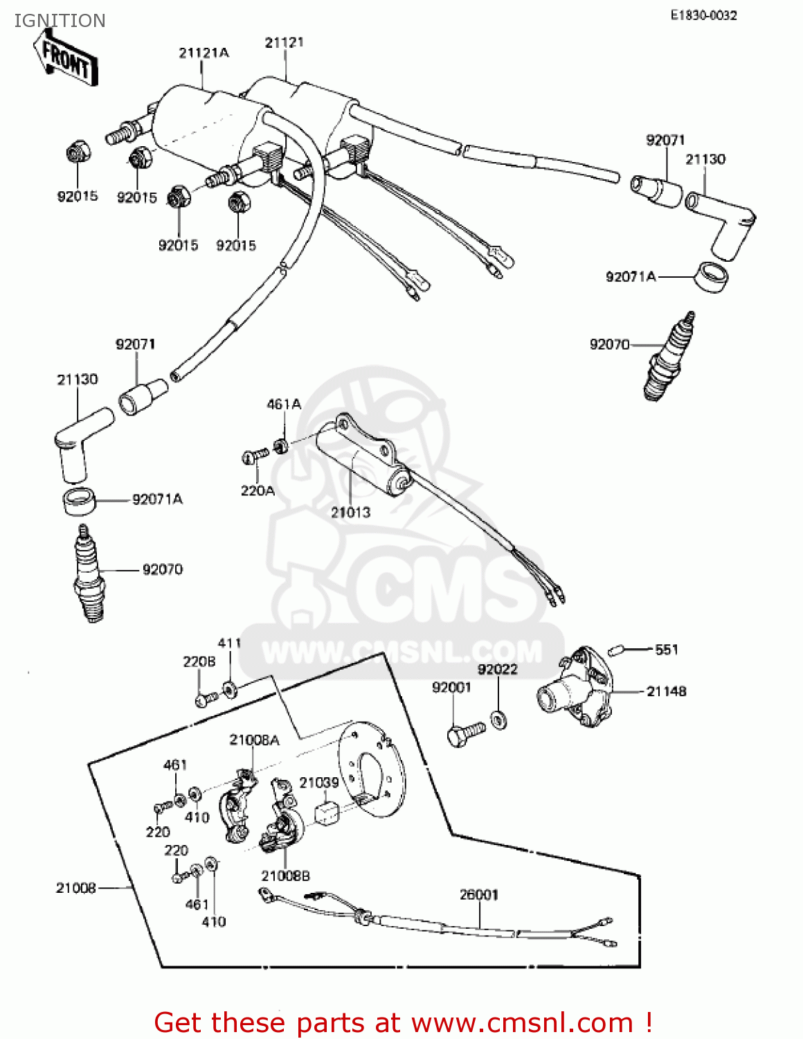 IGNITION KZ305B1 CSR 1982 USA / BELT DRIVE