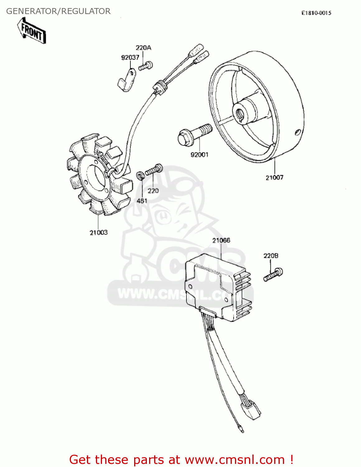 GENERATOR/REGULATOR KZ305B1 CSR 1982 USA / BELT DRIVE