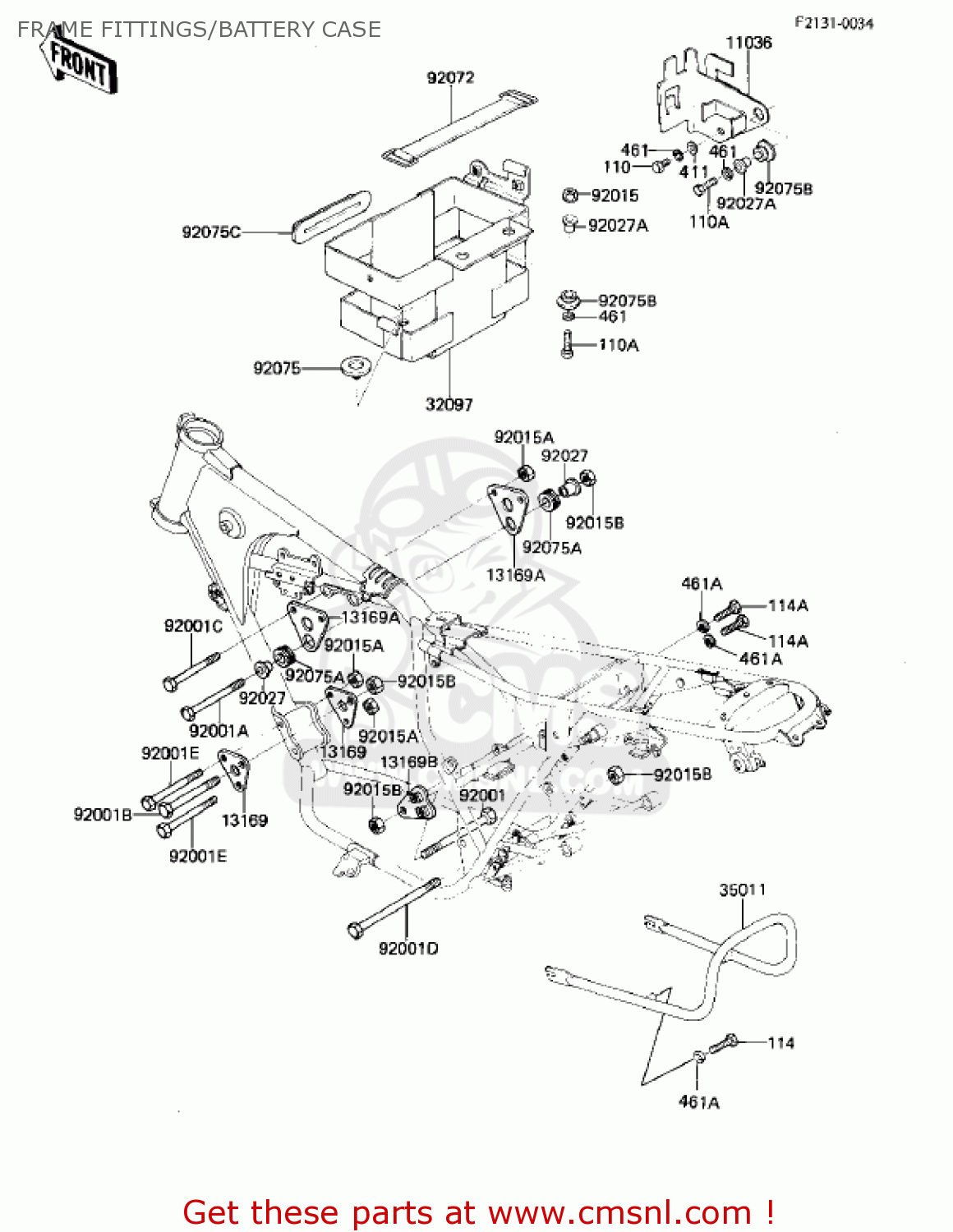 FRAME FITTINGS/BATTERY CASE KZ305B1 CSR 1982 USA / BELT DRIVE