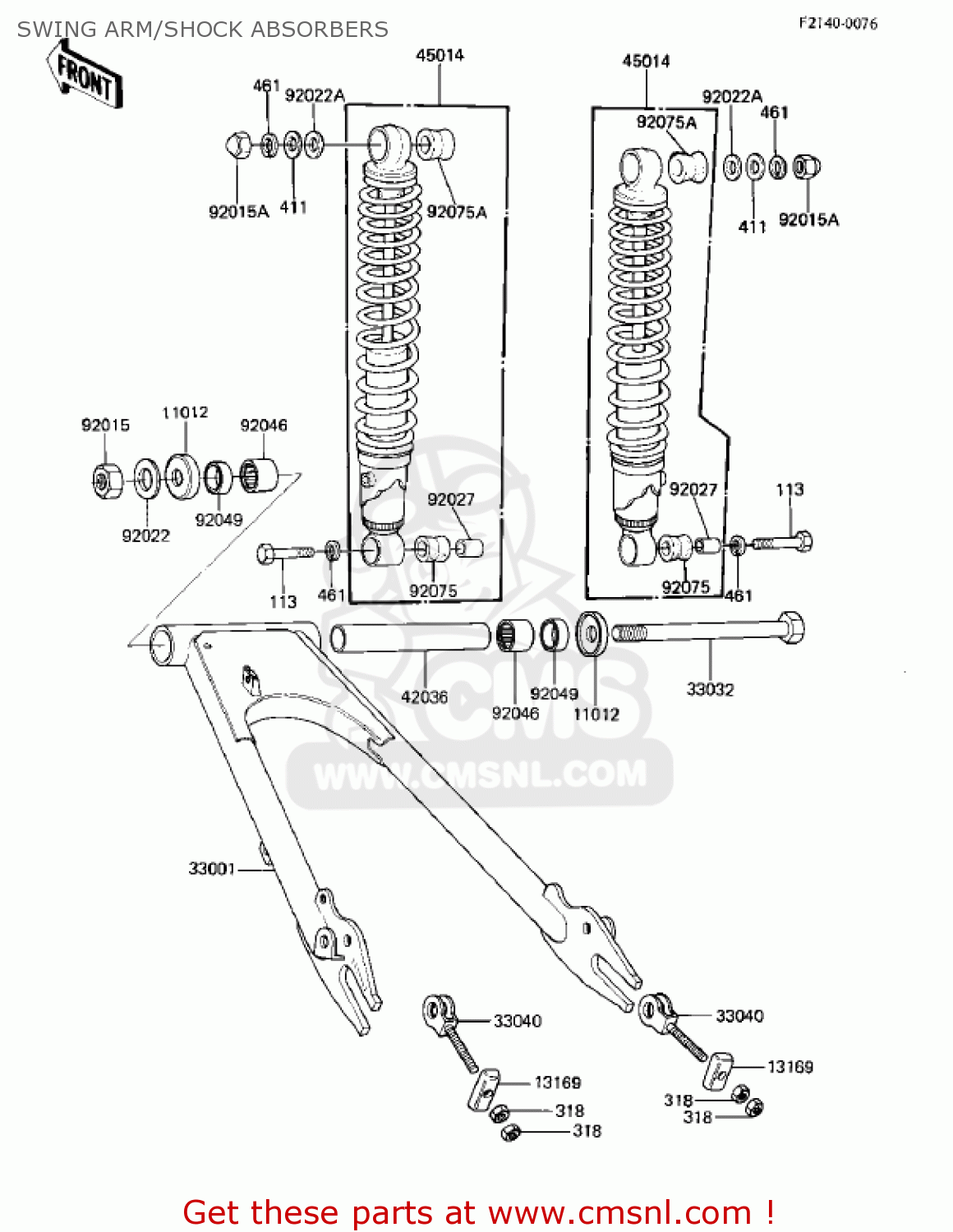 SWING ARM/SHOCK ABSORBERS KZ305B1 CSR 1982 USA / BELT DRIVE
