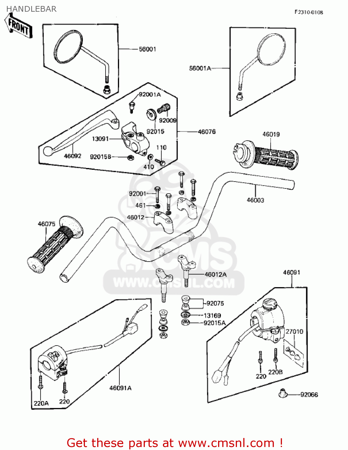 HANDLEBAR KZ305B1 CSR 1982 USA / BELT DRIVE