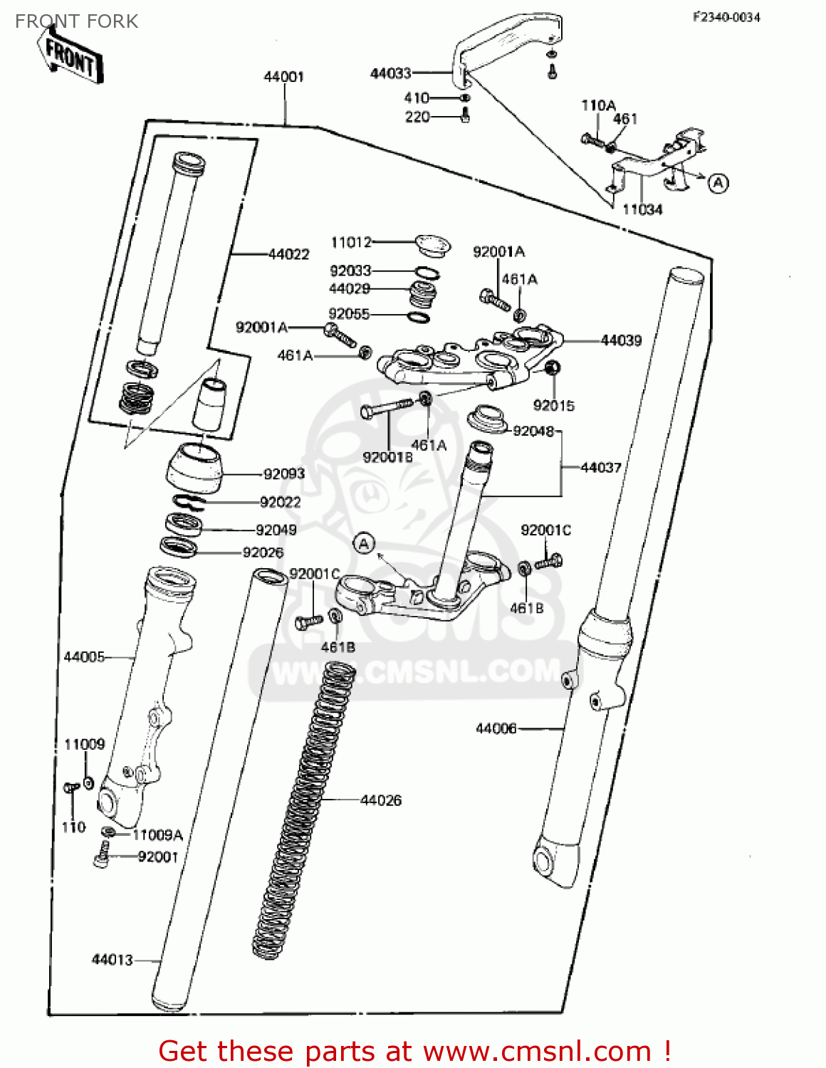 FRONT FORK KZ305B1 CSR 1982 USA / BELT DRIVE