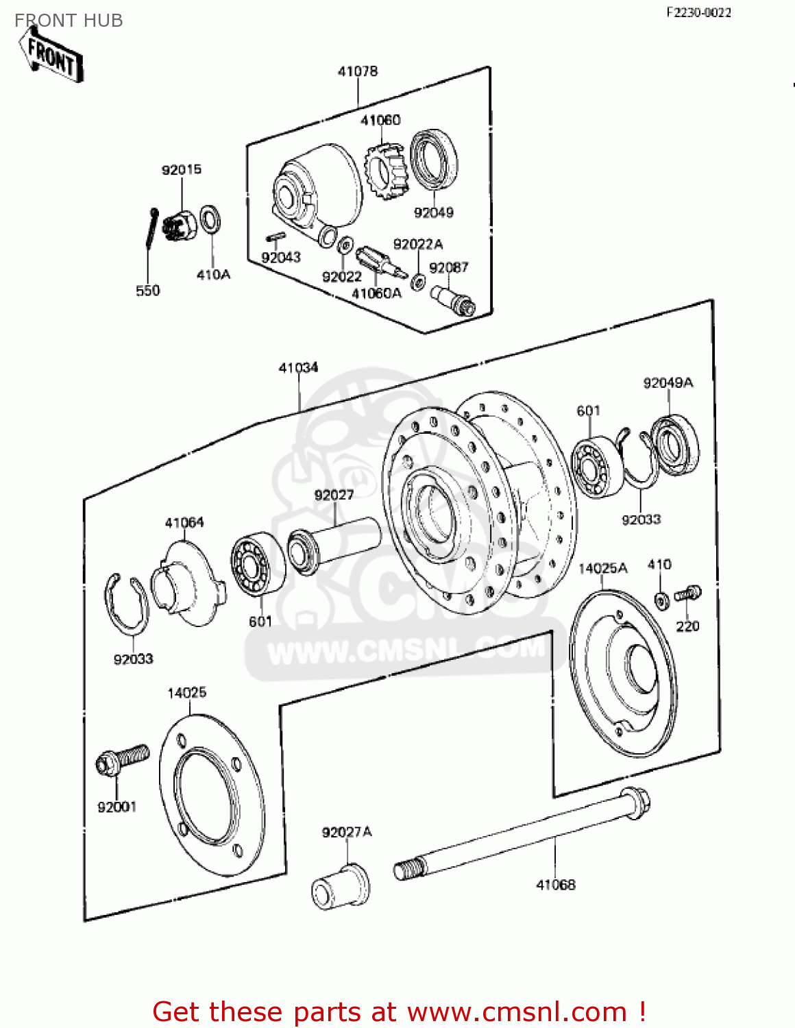FRONT HUB KZ305B1 CSR 1982 USA / BELT DRIVE