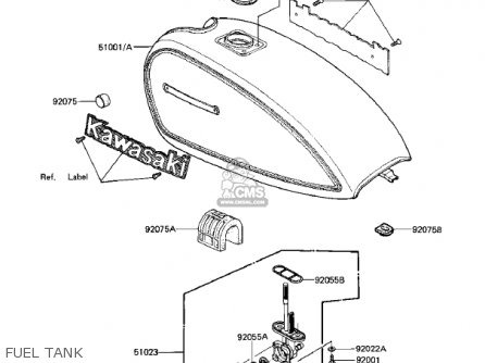 FUEL TANK - KZ305B1 CSR 1982 USA / BELT DRIVE