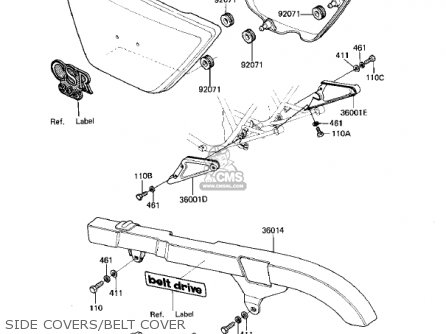 SIDE COVERS/BELT COVER - KZ305B1 CSR 1982 USA / BELT DRIVE