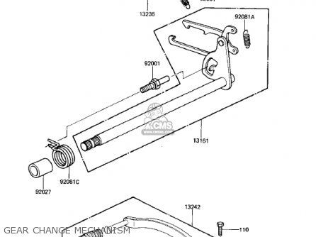 GEAR CHANGE MECHANISM - KZ305B1 CSR 1982 USA / BELT DRIVE