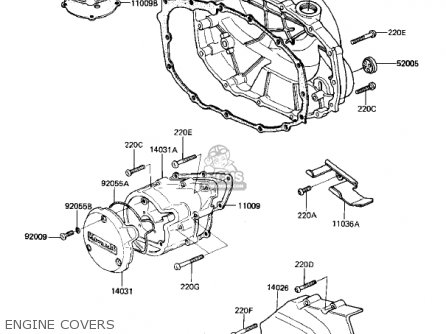 ENGINE COVERS - KZ305B1 CSR 1982 USA / BELT DRIVE