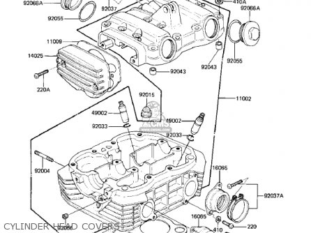 CYLINDER HEAD COVERS - KZ305B1 CSR 1982 USA / BELT DRIVE