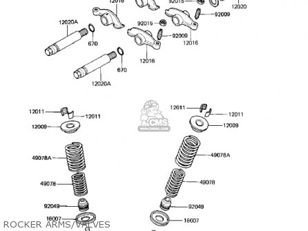 ROCKER ARMS/VALVES - KZ305B1 CSR 1982 USA / BELT DRIVE