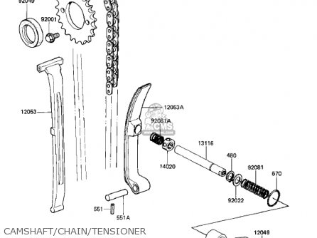 CAMSHAFT/CHAIN/TENSIONER - KZ305B1 CSR 1982 USA / BELT DRIVE