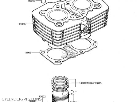CYLINDER/PISTONS - KZ305B1 CSR 1982 USA / BELT DRIVE