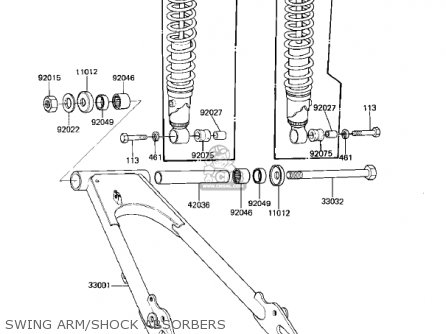 SWING ARM/SHOCK ABSORBERS - KZ305B1 CSR 1982 USA / BELT DRIVE