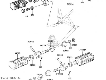 FOOTRESTS - KZ305B1 CSR 1982 USA / BELT DRIVE