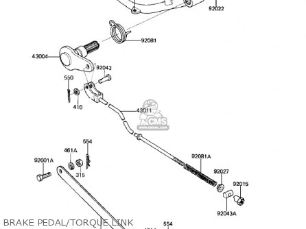 BRAKE PEDAL/TORQUE LINK - KZ305B1 CSR 1982 USA / BELT DRIVE