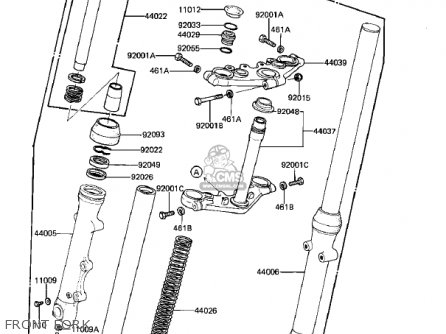 FRONT FORK - KZ305B1 CSR 1982 USA / BELT DRIVE