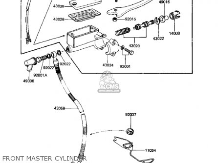 FRONT MASTER CYLINDER - KZ305B1 CSR 1982 USA / BELT DRIVE