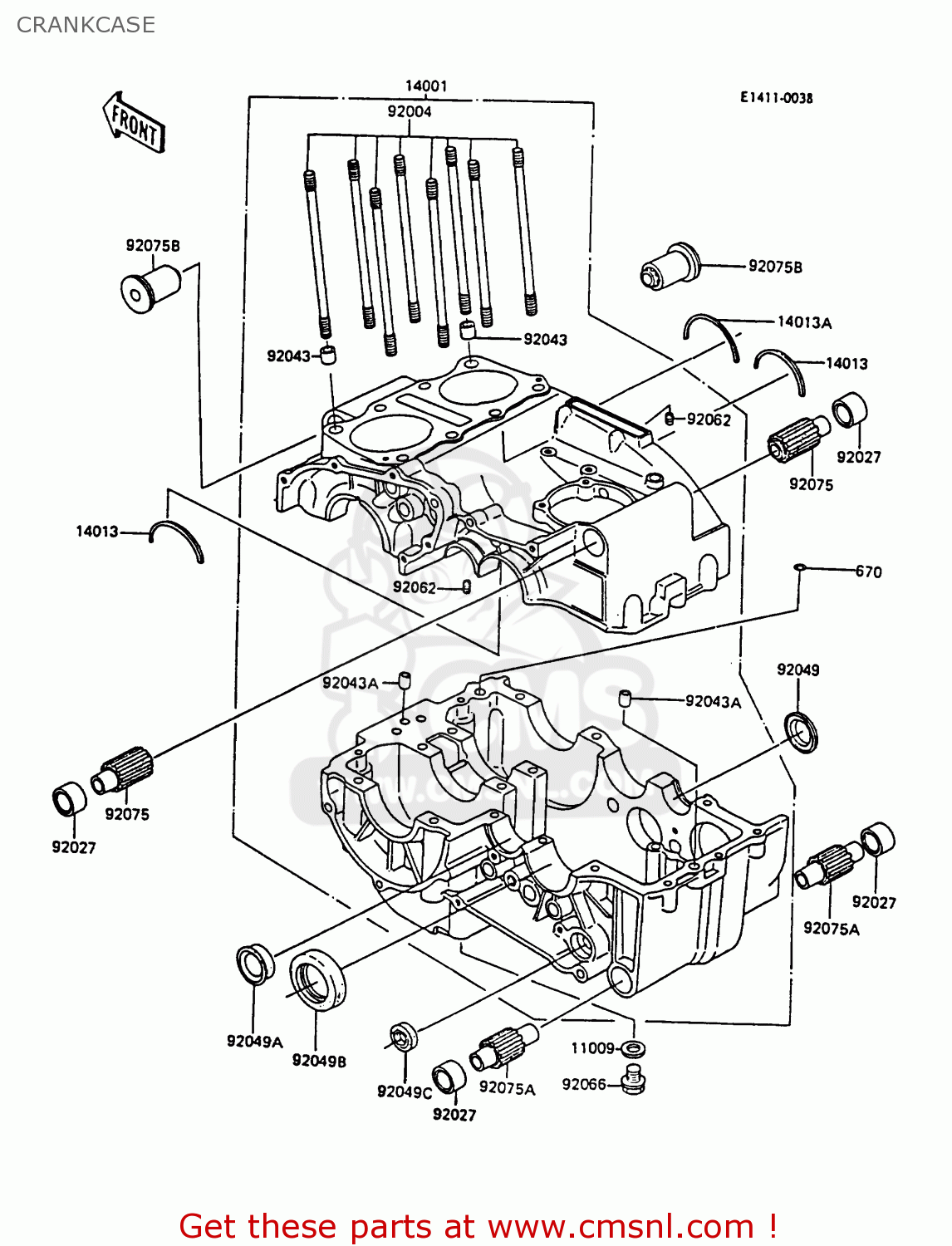 CRANKCASE KZ305B2 LTD305 1987 USA CALIFORNIA