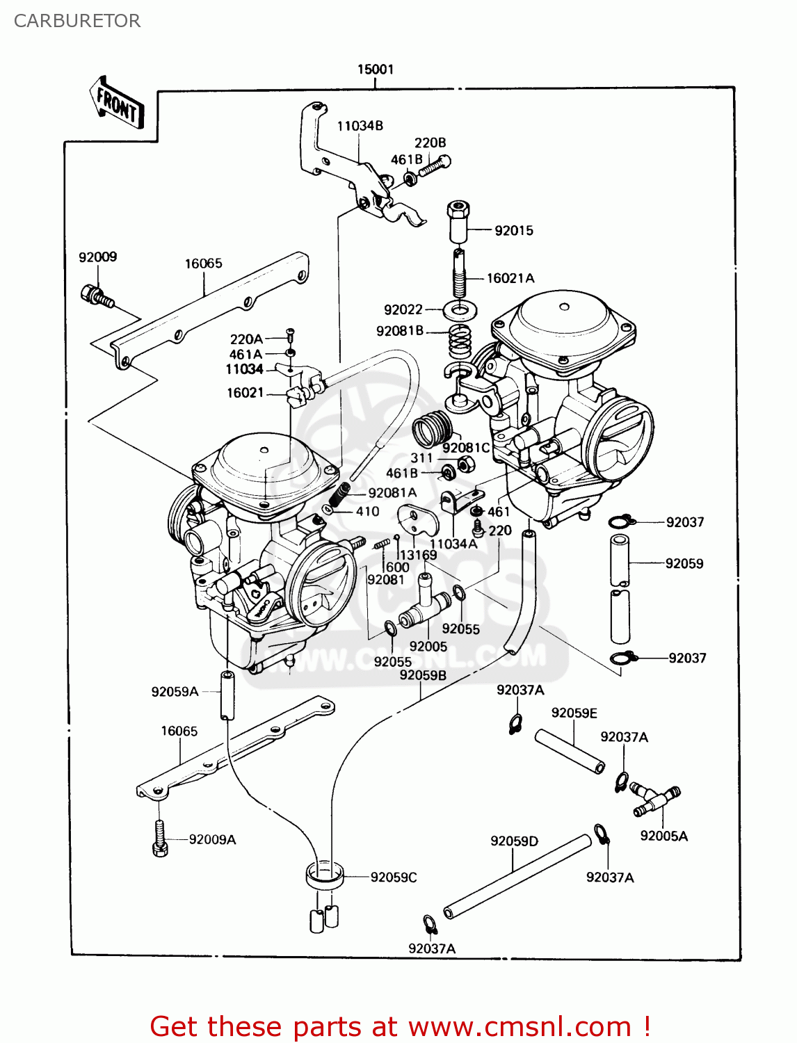 CARBURETOR KZ305B2 LTD305 1987 USA CALIFORNIA