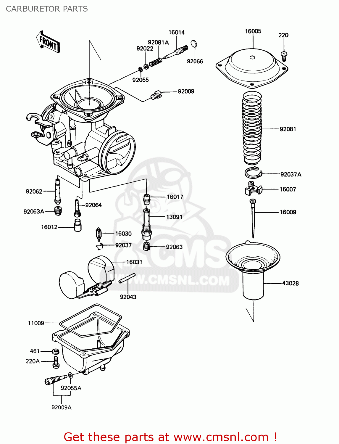 CARBURETOR PARTS KZ305B2 LTD305 1987 USA CALIFORNIA