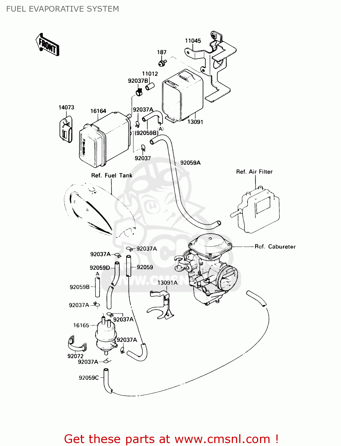 FUEL EVAPORATIVE SYSTEM KZ305B2 LTD305 1987 USA CALIFORNIA