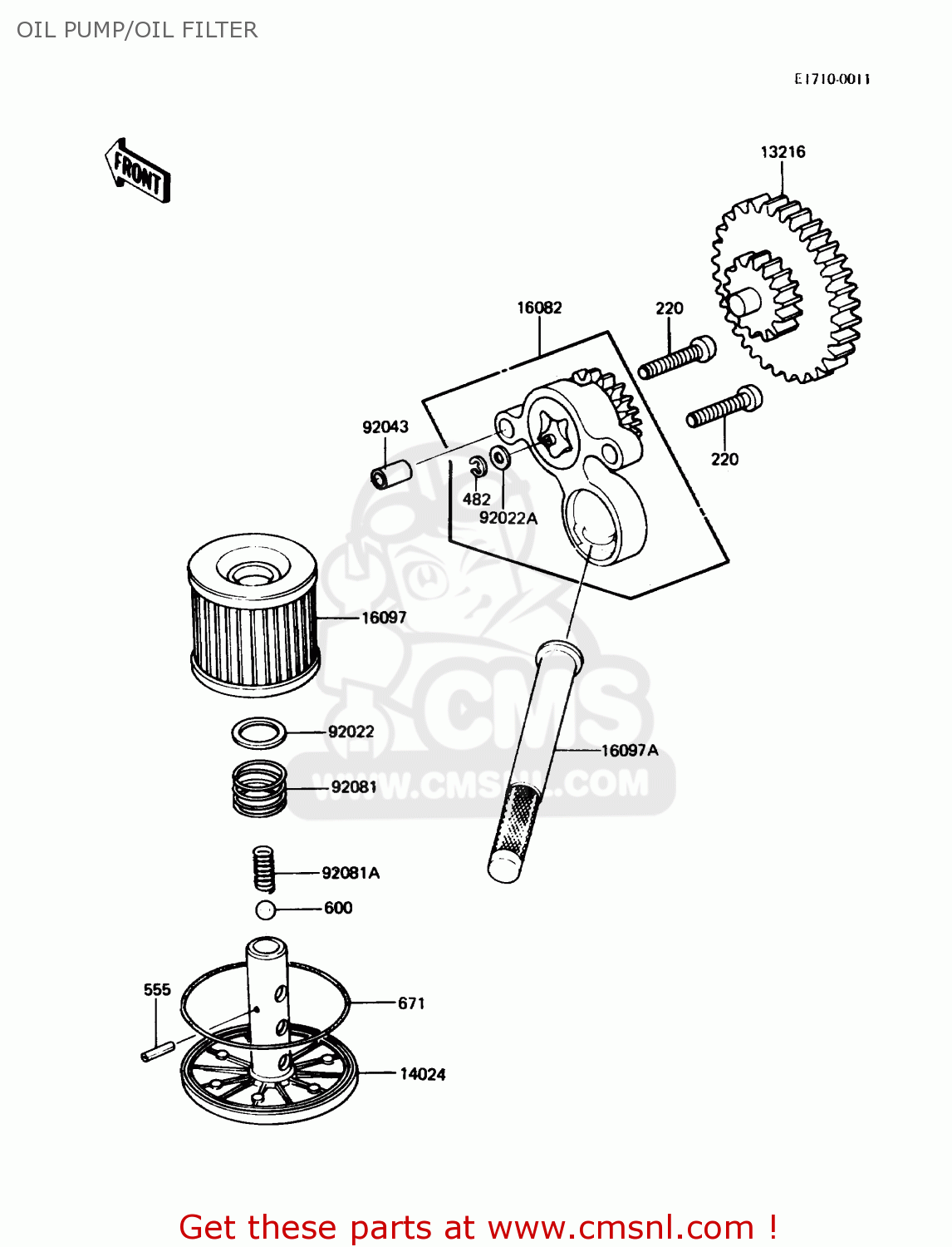 OIL PUMP/OIL FILTER KZ305B2 LTD305 1987 USA CALIFORNIA