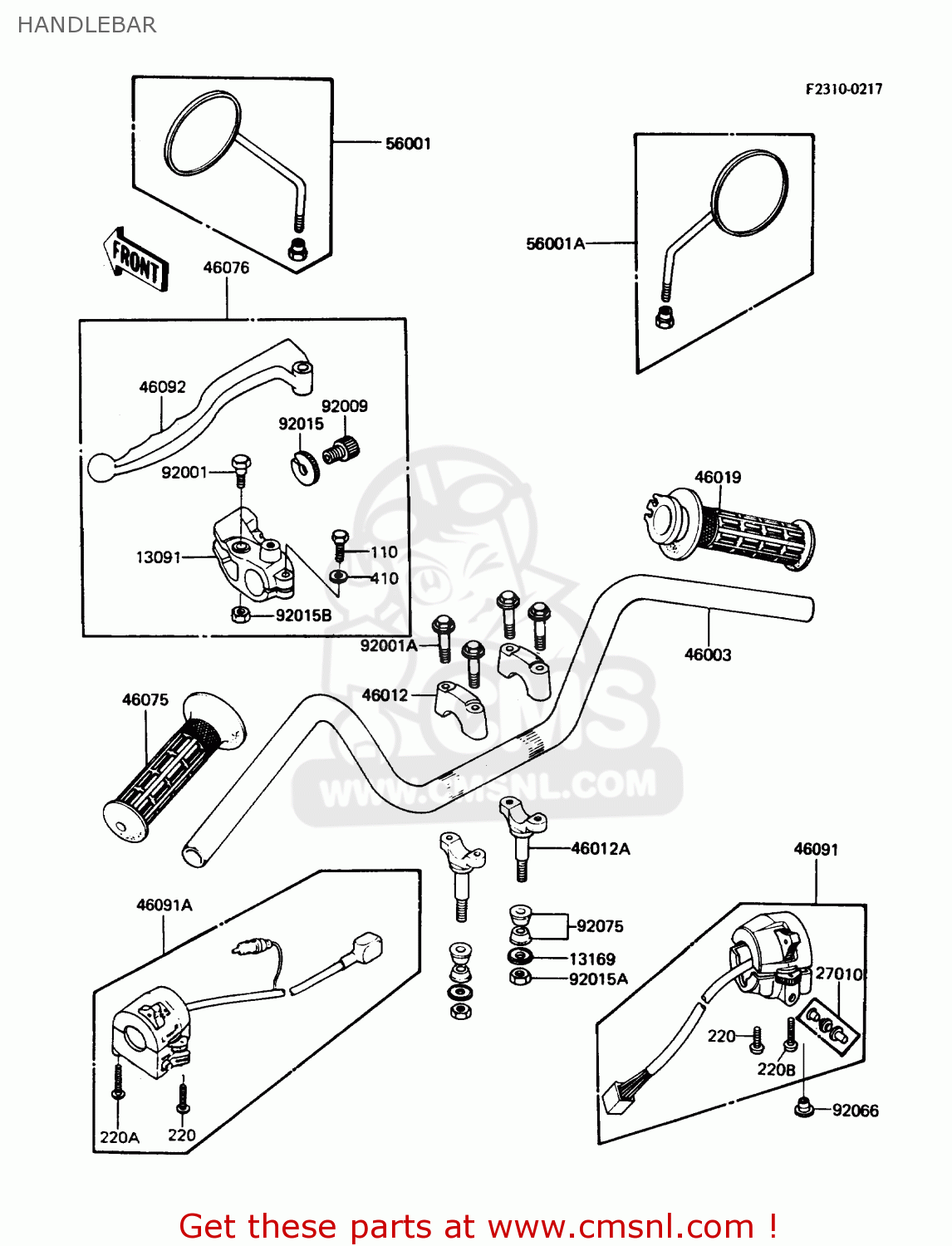 HANDLEBAR KZ305B2 LTD305 1987 USA CALIFORNIA