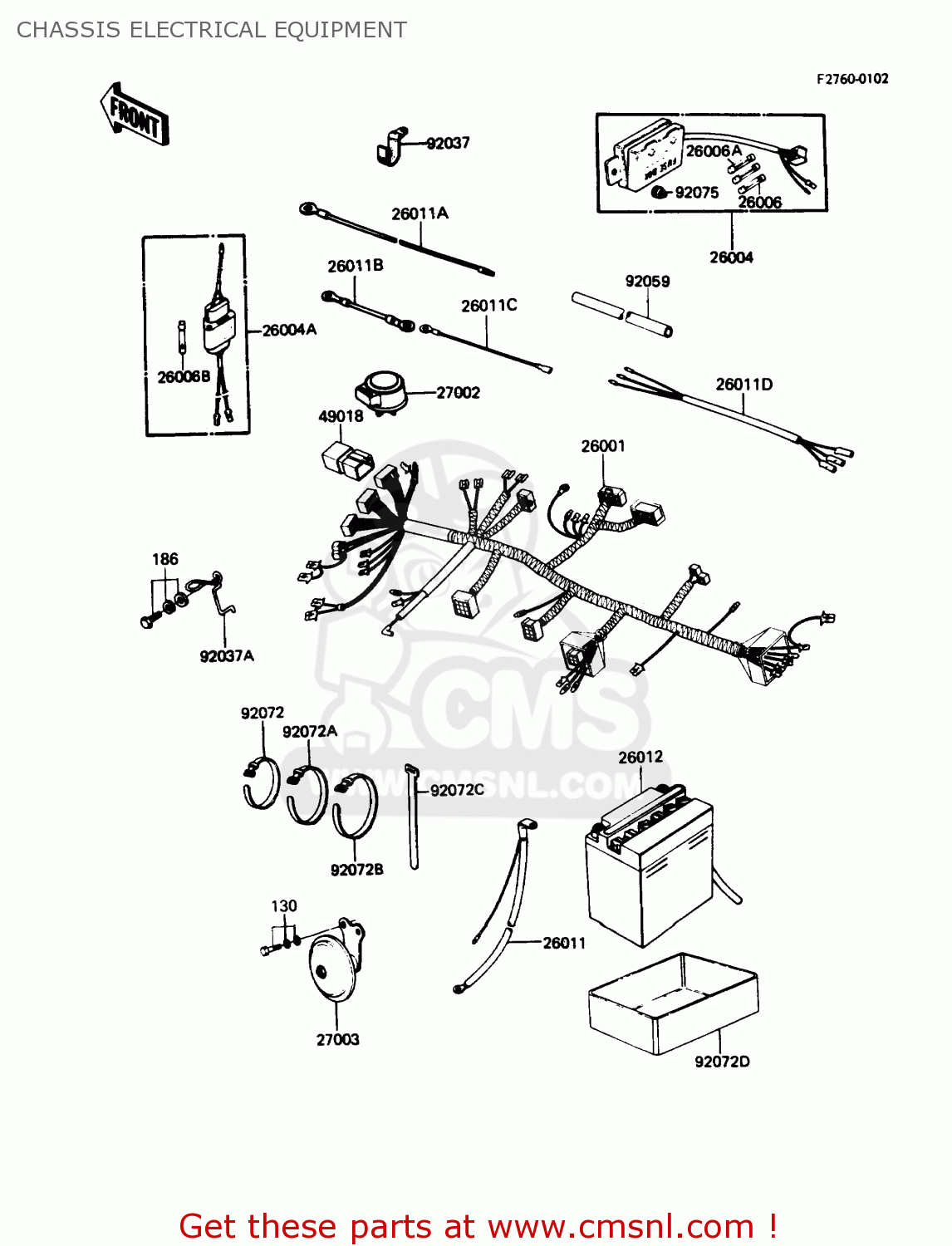 CHASSIS ELECTRICAL EQUIPMENT KZ305B2 LTD305 1987 USA CALIFORNIA