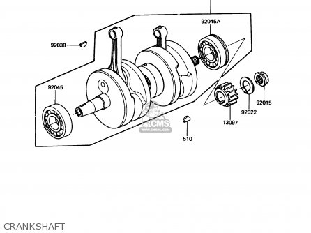 CRANKSHAFT - KZ305B2 LTD305 1987 USA CALIFORNIA