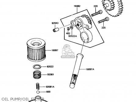 OIL PUMP/OIL FILTER - KZ305B2 LTD305 1987 USA CALIFORNIA