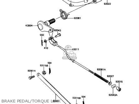 BRAKE PEDAL/TORQUE LINK - KZ305B2 LTD305 1987 USA CALIFORNIA
