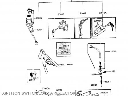 IGNITION SWITCH/LOCKS/REFLECTORS - KZ305B2 LTD305 1987 USA CALIFORNIA