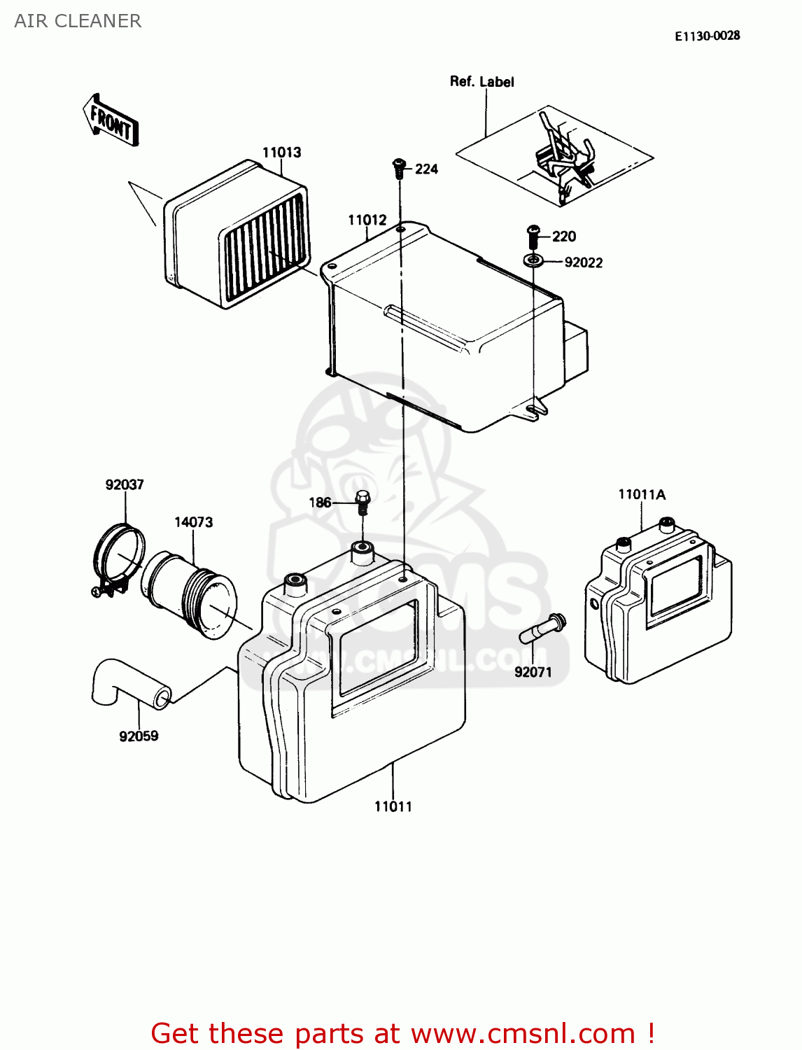 AIR CLEANER KZ305B3 LTD305 1988 USA CALIFORNIA