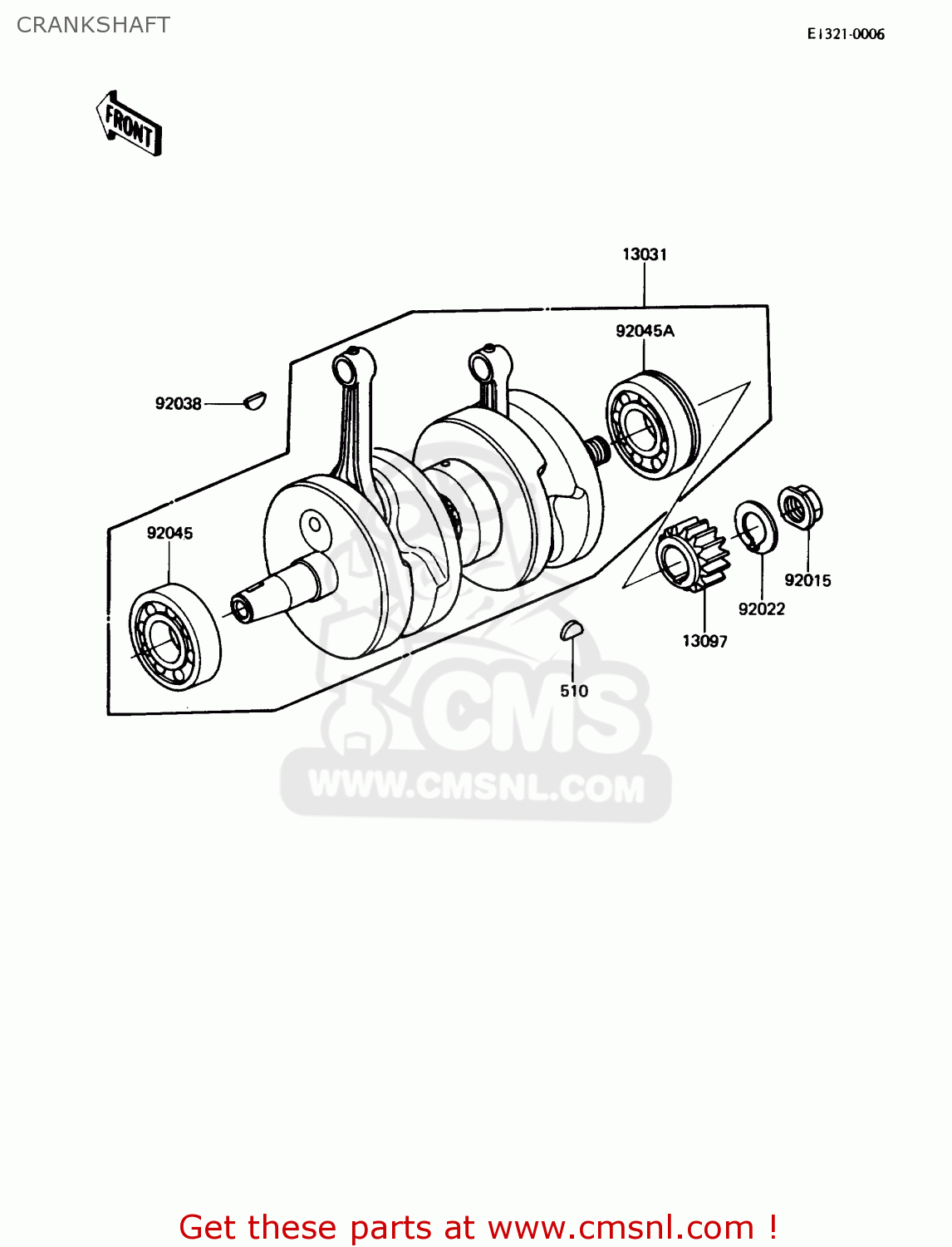 CRANKSHAFT KZ305B3 LTD305 1988 USA CALIFORNIA