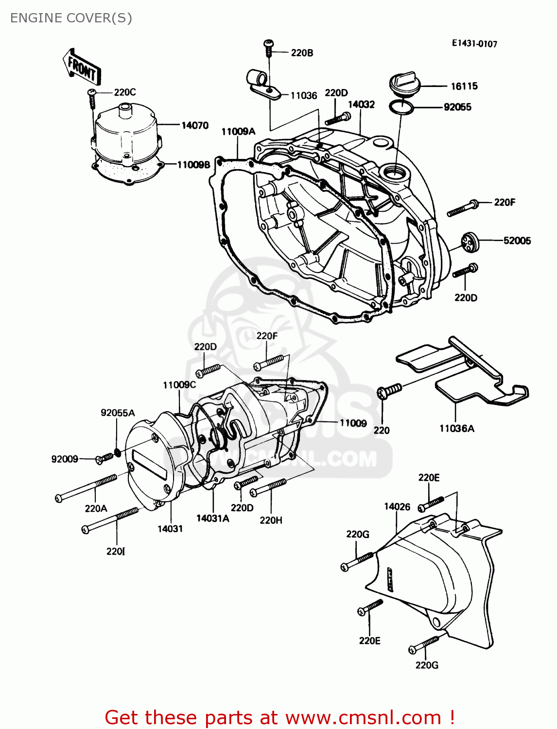 ENGINE COVER(S) KZ305B3 LTD305 1988 USA CALIFORNIA