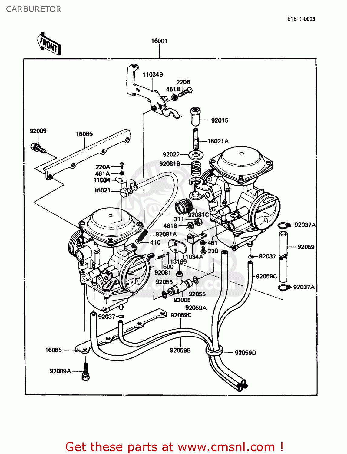 CARBURETOR KZ305B3 LTD305 1988 USA CALIFORNIA