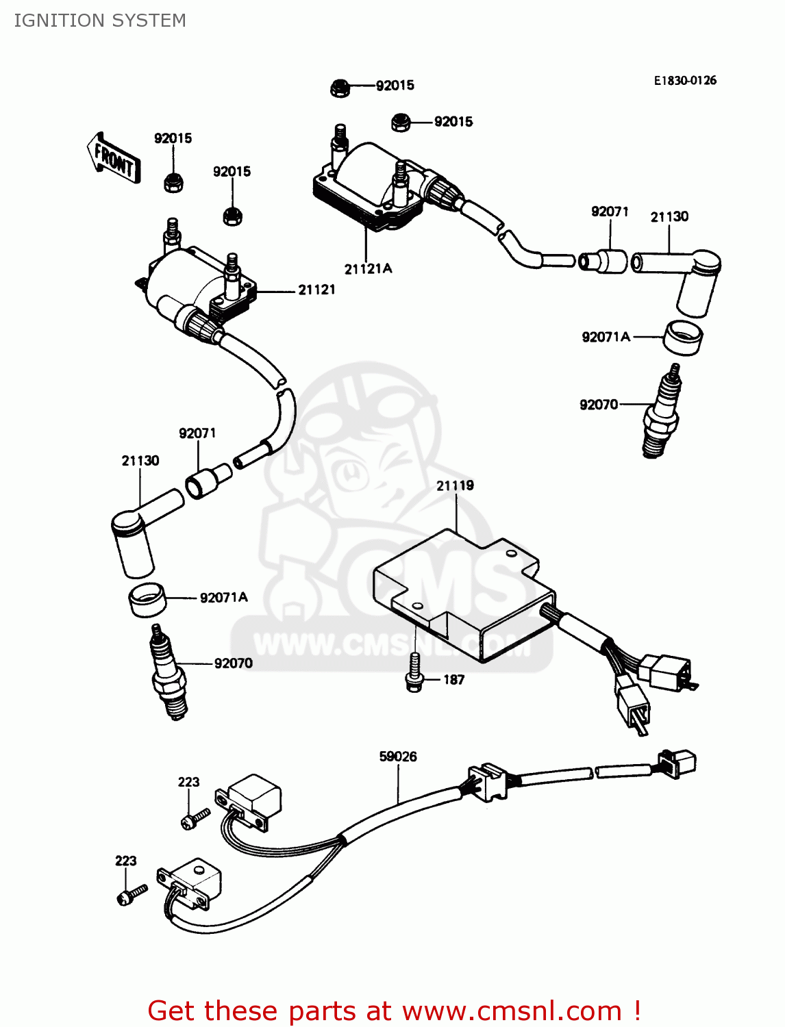 IGNITION SYSTEM KZ305B3 LTD305 1988 USA CALIFORNIA
